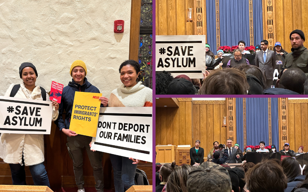 Collage of images from a January 2024 rally to save Asylum.