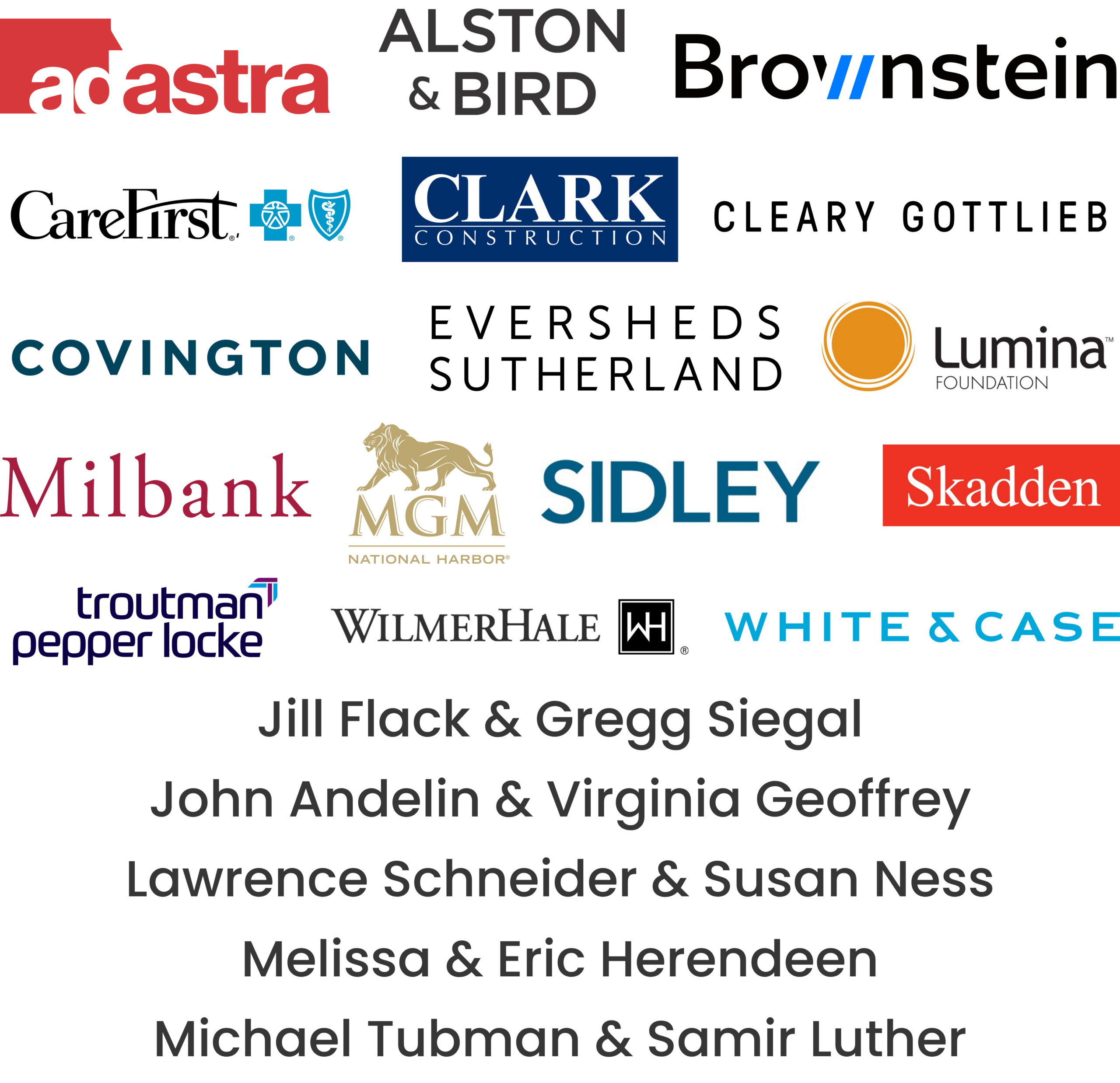 Image of event sponsors for Ayuda's spring event, 2026.