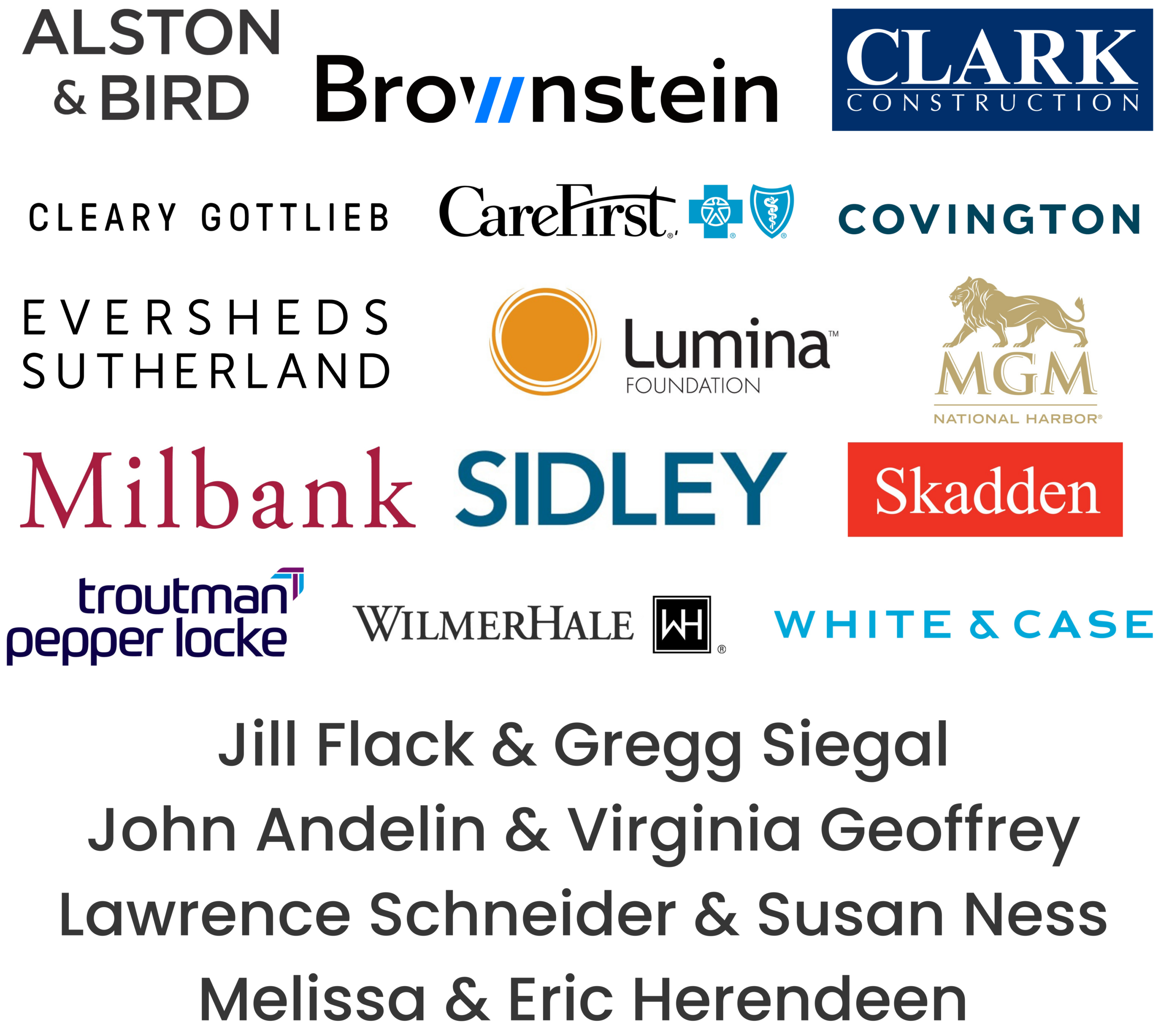 Image of event sponsors for Ayuda's spring event, 2026.