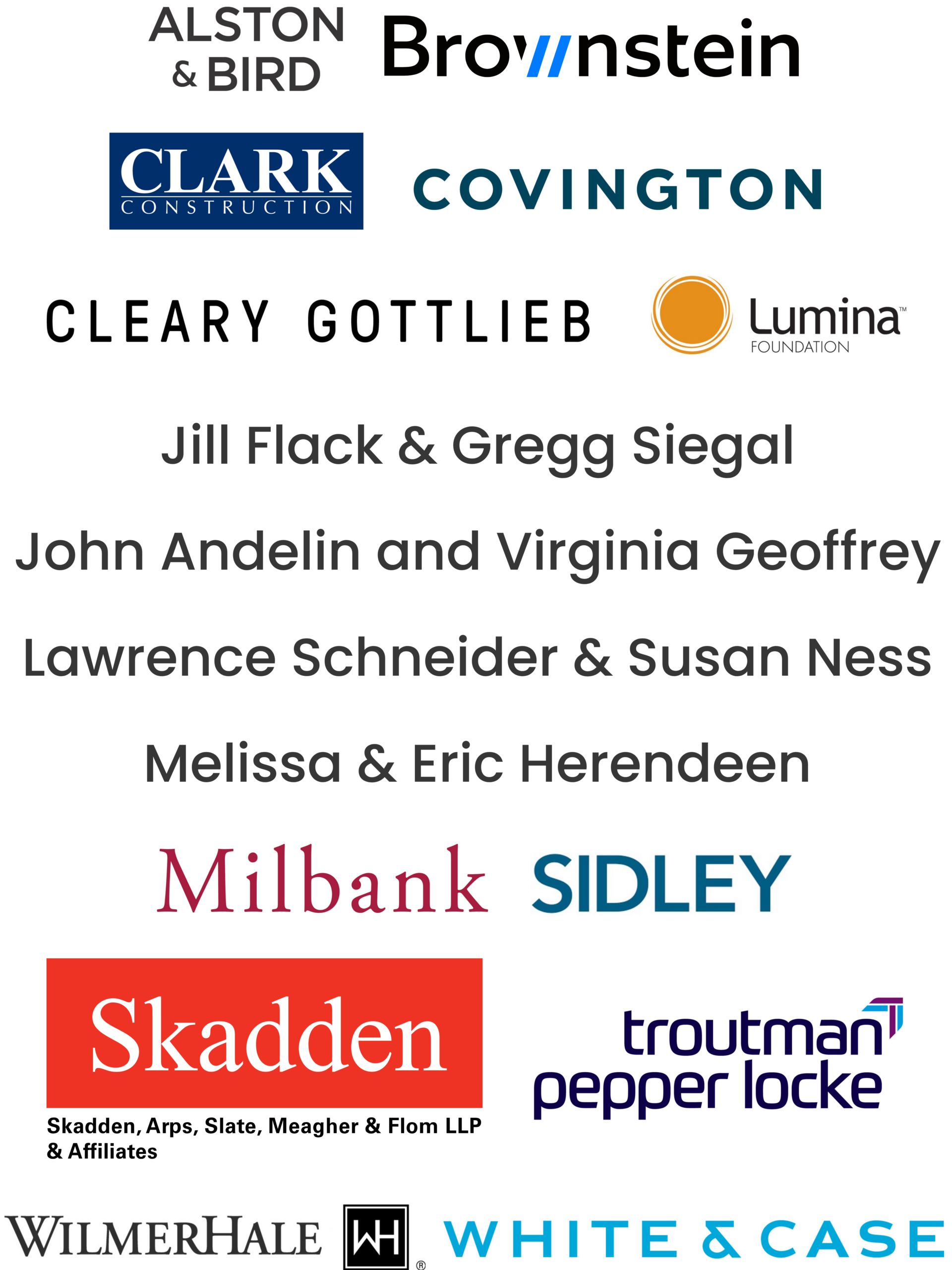 Image of event sponsors for Ayuda's spring event, 2026.