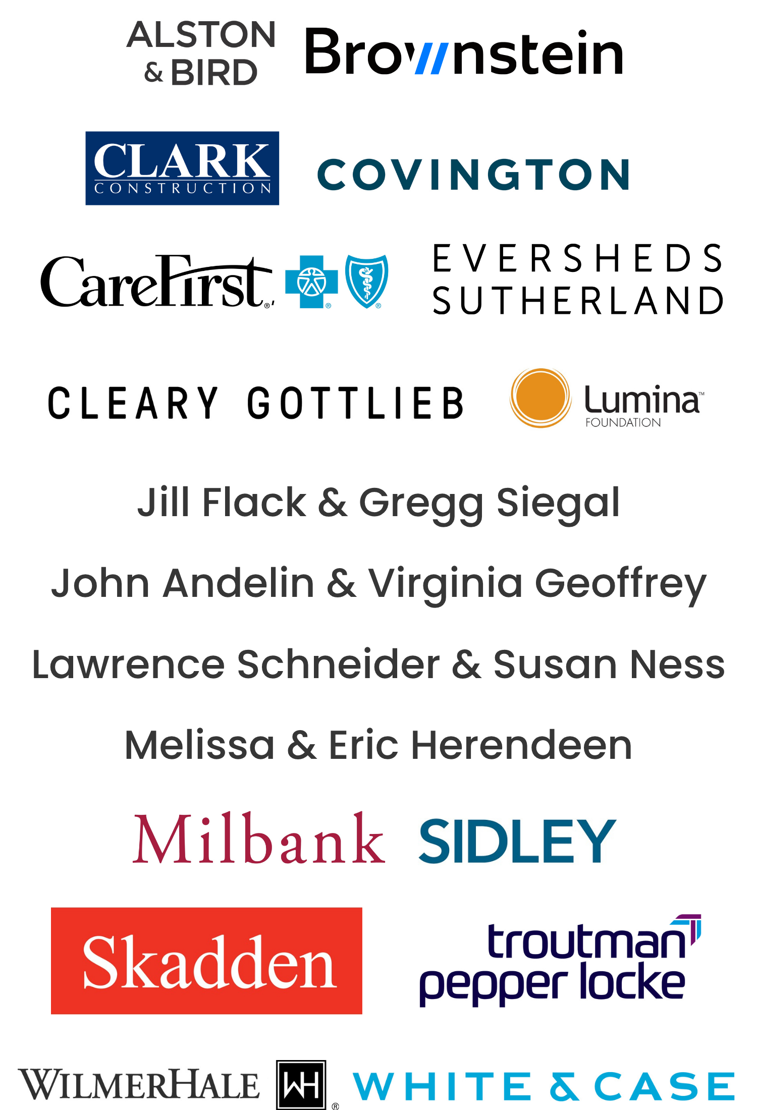 Image of event sponsors for Ayuda's spring event, 2026.