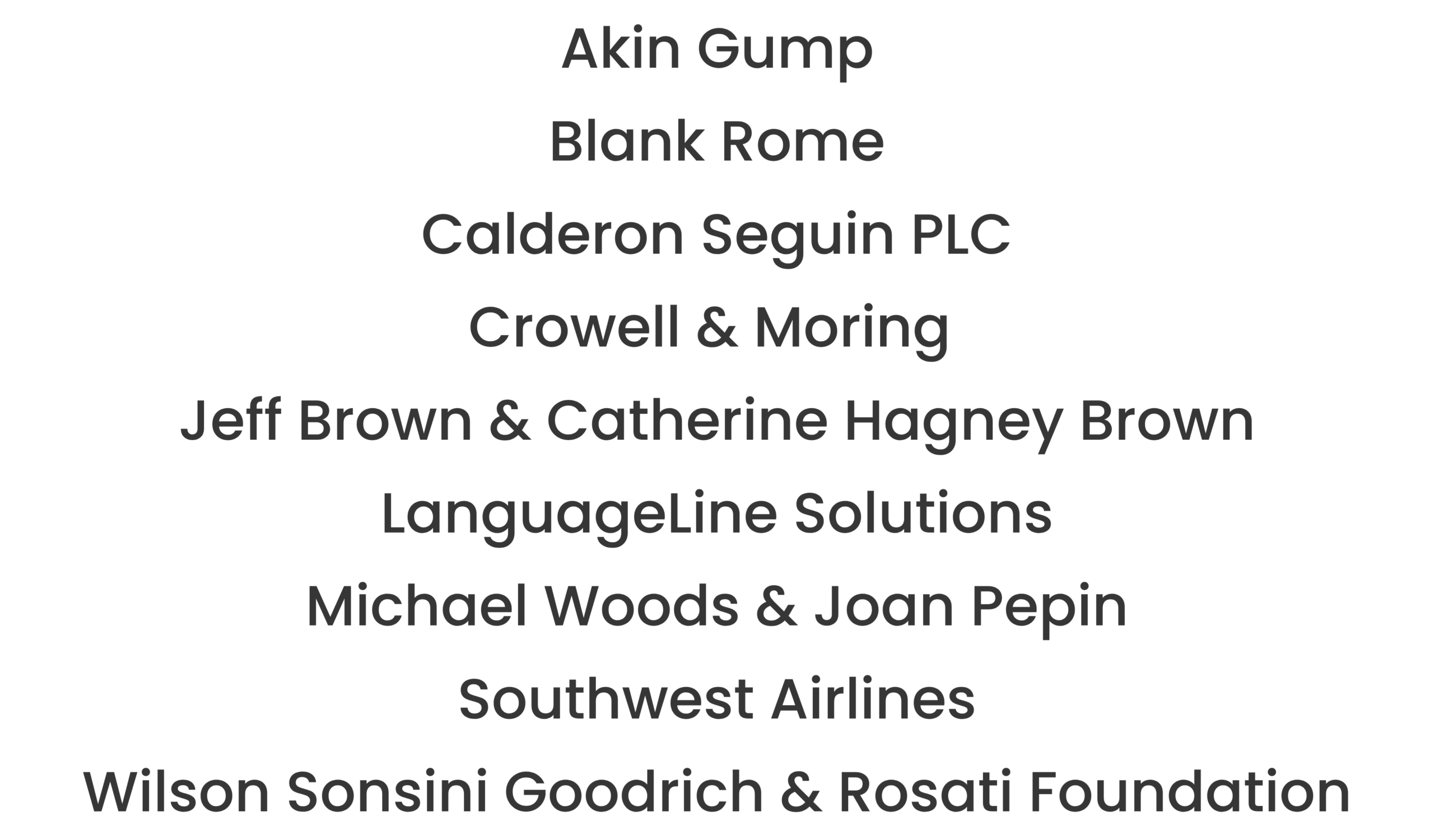 Image of event sponsors for Ayuda's spring event, 2026.
