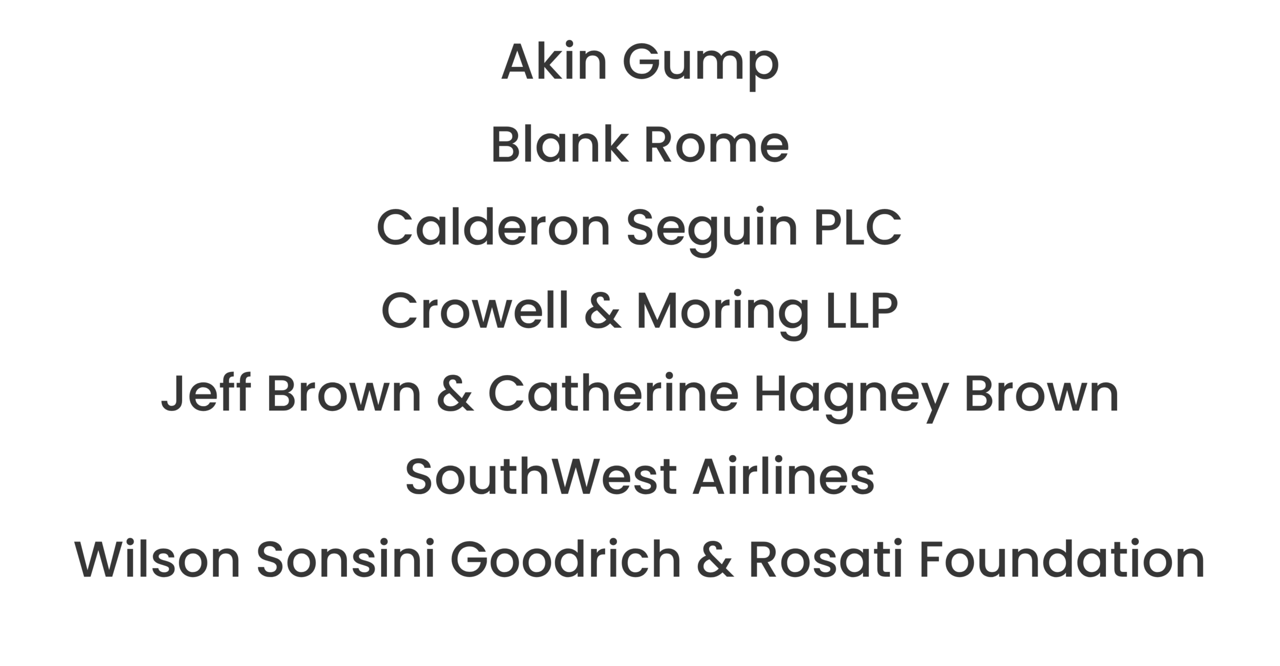 Image of event sponsors for Ayuda's spring event, 2026.