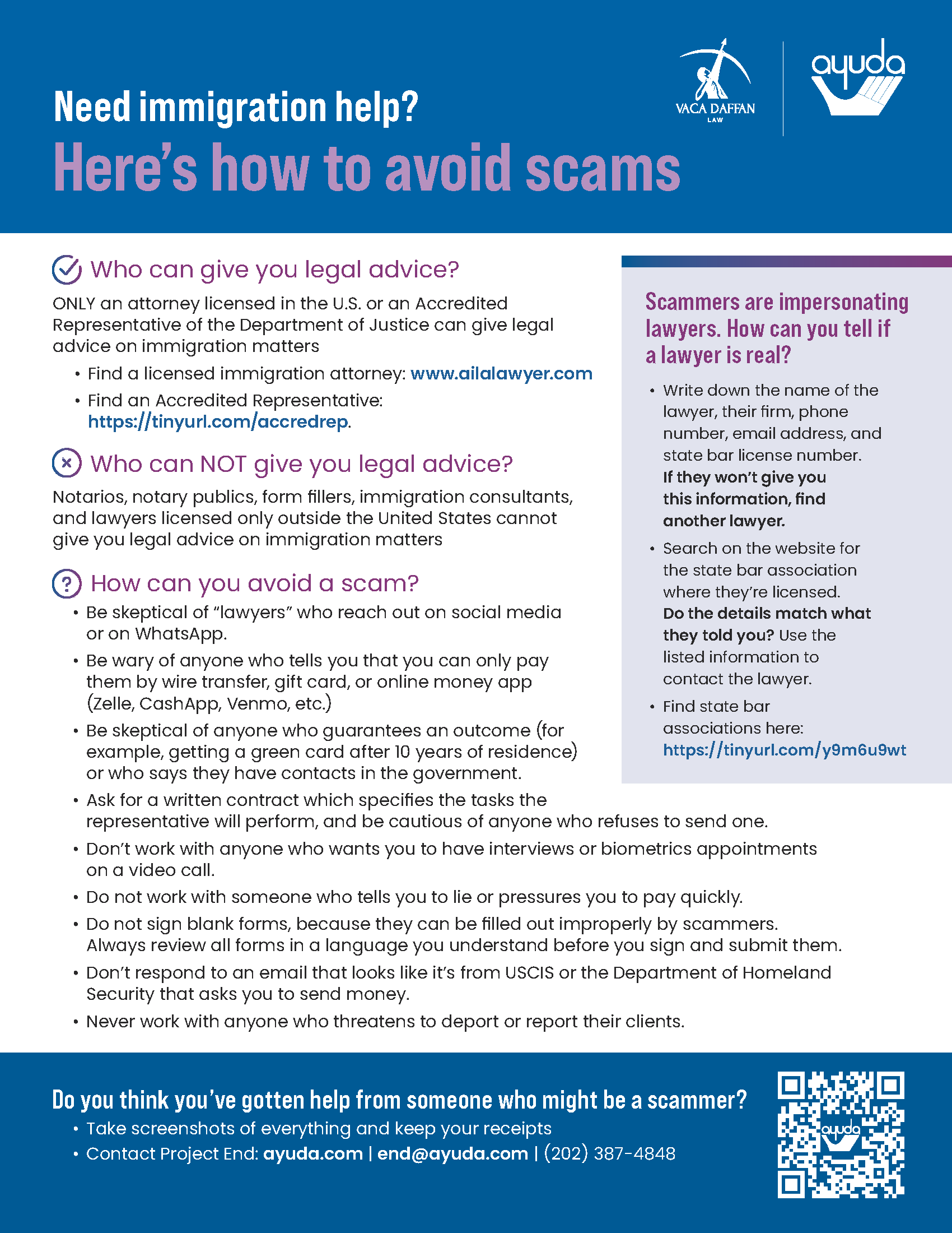 English-language guide to help immigrants avoid scams